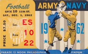 1962 Army vs. Navy Football Ticket Canvas